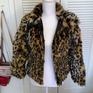 FIERCE faux fur leopard coat